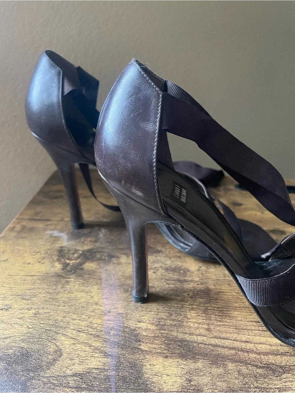 Vintage Stuart Weitzman Dark Brown Strappy High Heel Sandals